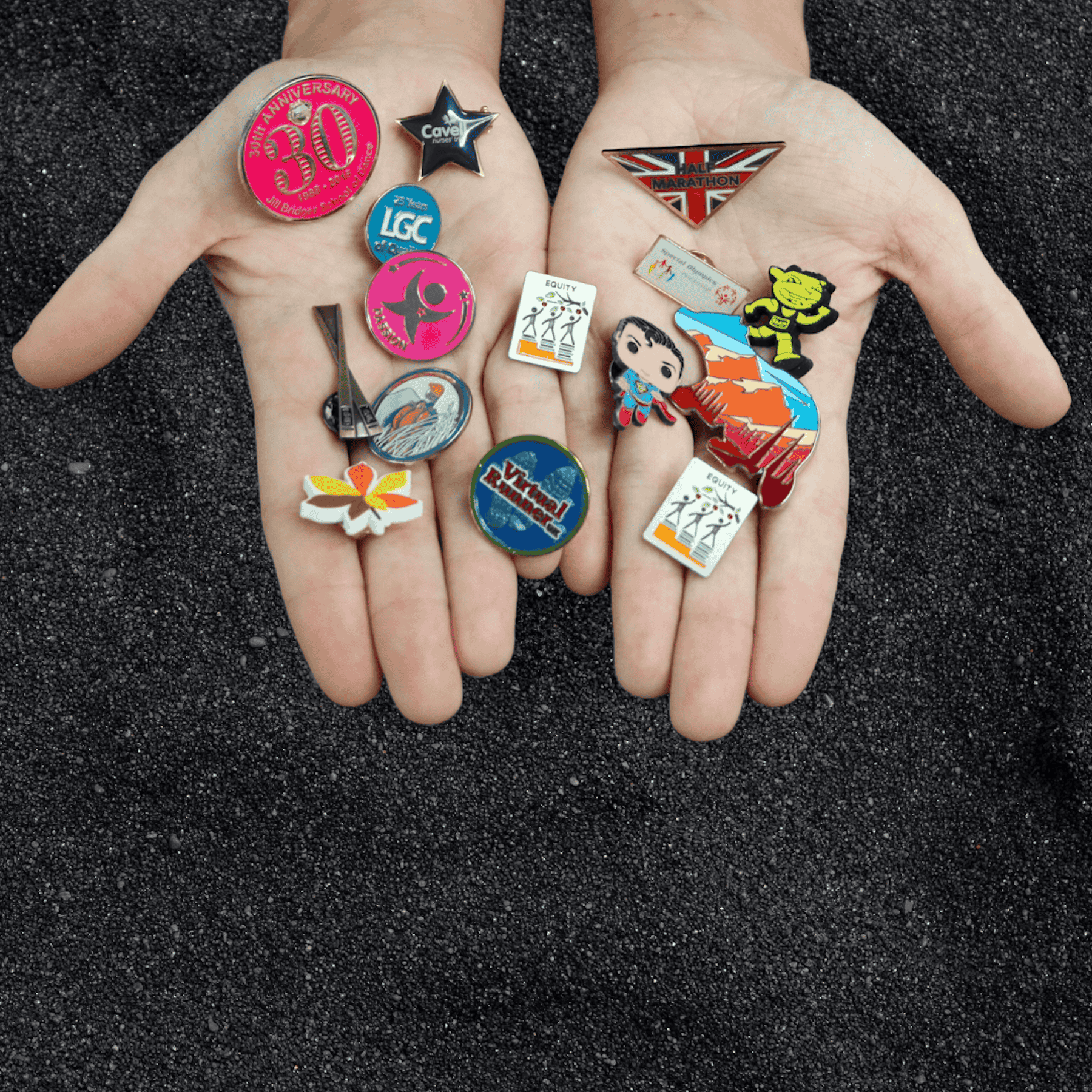 Pin Badges In Hand